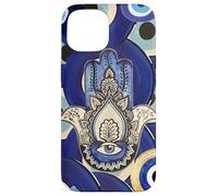 Blue Estetic Evil Eyes Collage Hamsa Hand Custodia per iPhone 15
