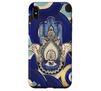Blue Estetic Evil Eyes Collage Hamsa Hand Custodia per iPhone XS Max
