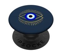 Blue Evil Eye con simbolo di protezione mistica per uomini e donne PopSockets PopGrip Adesivo