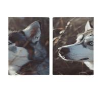 Blue Eyed Husky Dog Passport Holder Ultra Slim PU Leather Travel Document Organizer Compact Premium International US passaporto Protector Cover per donne uomini