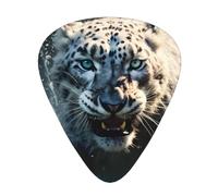 Blue Eyed Snow Leopard, 12 plettri per chitarra, spessore 0,46 mm/0,71 mm/0,96 mm, con custodia per chitarra acustica-elettrica, ukulele, basso
