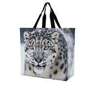 Blue Eyed Snow Leopard Borsa Della Spesa Grande Borsa Tracolla Resistente Tote Per Donna Viaggi Ufficio