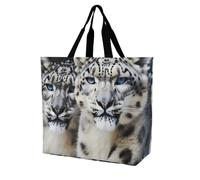 Blue Eyed Snow Leopard Borsa Spesa Impermeabile Borsa Per Il Trasporto Riutilizzabile Tote Per Viaggi Lavoro Casa