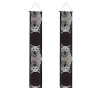 Blue Eyed White Husky Banner decorativo per portico (verticale) banner di benvenuto adatto per appendere all'aperto 11,8 × 70,9 cm