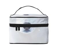 Blue Eyed White Husky Travel Makeup Bag - Organizer portatile per articoli da toeletta con scomparti con cerniera per spazzole, bottiglie e prodotti per la cura della pelle