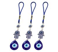 Blue Eyes Appeso Parete 3 pezzi Evil Eye Wall Hanging Amuleto Dell'occhio Diabolico per Camera Letto Ornamento Amuleto Regalo Compleanno Decorazione Della (blu)