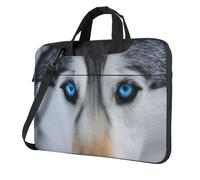 Blue Eyes Wolf Print - Borsa ultra sottile per computer portatile da 15,6 pollici, con tracolla, impermeabile, per computer portatili da 13", 14" e 15,6", borsa messenger portatile per uomo e donna