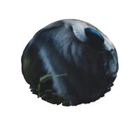 Blue Eyes Wolf1 - Copertura per capelli da bagno da donna, riutilizzabile, a doppio strato, impermeabile, per donne e donne