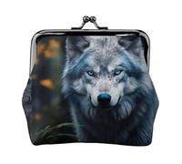 Blue Eyes Wolf1 stampa piccolo sacchetto Kiss Lock portamonete per le donne portamonete portamonete, portafoglio per carte di credito