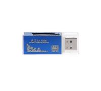 (Blue) Fast Speed USB 2.0 Multi Memory Card Reader for SD/SDHC MMC TF MS M2