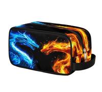 Blue Fire Dragon, borsa da toilette per uomo e donna, borsa per cosmetici con manico, organizer da viaggio, borsa portatile impermeabile per palestra, vacanze, campeggio, sport