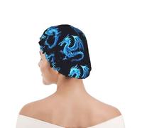 Blue Fire Flame Dragon Cuffia Da Bagno Per Donna Impermeabile Cuffia Da Bagno Comodo Cuffie Da Doccias Per Casa Nuoto Spa