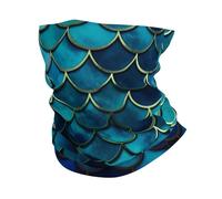 Blue Fish Scale Pattern Donna Uomo Scaldacollo Elastico Copricollo Traspirante Sciarpa Tubolare per Estivo Ciclismo Escursionismo Running