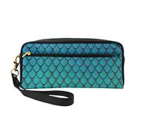Blue Fish Scale Print Pencil Case Makeup Bag per accessori cosmetici cancelleria articoli da toeletta compagno di viaggio