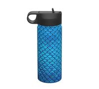Blue Fish Scale Printing 18oz Bottiglia di Metallo Acqua Isolata Doppia Parete Vuoto Sport Flask per Bevanda Fredda