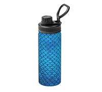 Blue Fish Scale Stampa Stampa 18oz Sport Bollitore Isolato Bottiglia di Viaggio Versatile per Basket Outdoor