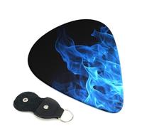 Blue Flame - Confezione da 6 plettri per chitarra con supporto, plettri per chitarra personalizzati, antiscivolo, portatili, ukulele, basso, 0,46 mm, per amanti della chitarra acustica, regali