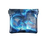 Blue Flame Dragon Borsa da donna in pelle per cambio monete portatile accessori da viaggio per uomo donna viaggio, Drago di fiamma blu, 1 size