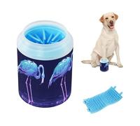 Blue Flamingo Art - Rondella per piedi per cani, con setole morbide in silicone, spazzola per il bagno per cani di taglia piccola, media e grande