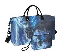 Blue Flash Tech Sense Tigers Warrior Borsone da viaggio oversize Borse da viaggio per la notte Borse da weekend Borsa da palestra con borsa da toilette per aeroplano Viaggio multifunzionale maletas