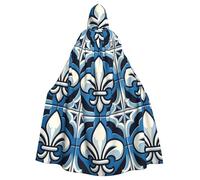 Blue-Fleur-De-Lis - Mantello da strega con cappuccio, per costume di Halloween
