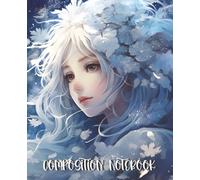 Blue Floral Fantasy Composition Notebook: Ethereal College-Ruled Writing Book for Women and Teens | 7.5 x 9.25 Inches, 110 Lined Pages with Margin, Matte Cover
