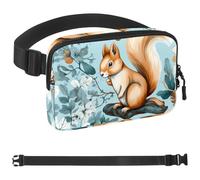 Blue Flower Squirrel-1011 - Marsupio unisex, alla moda, per jogging, escursionismo, escursionismo, donna, uomo, multicolore, 4 x 23 x 15 cm, Multicolore, 1.5x9.0x5.9in/4x23x15cm