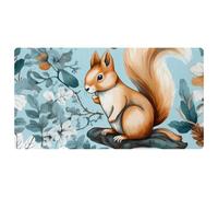 Blue Flower Squirrel-1484 Tappeto da cucina imbottito, impermeabile, antiscivolo, comodo, per cucina, lavello e ufficio, 40 x 75 cm
