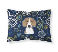 Blue Flowers Beagle Fabric Standard Pillowcase