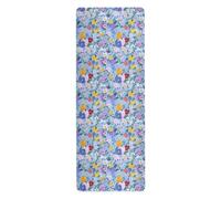 Blue Flowers tappetini da yoga per allenamento a casa per le donne stampati, antiscivolo, asciugamano da yoga antiscivolo con borsa per il trasporto tapete para ejercicio 180,3 x 66 cm