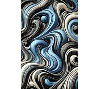 Blue Fluid: NoteBook A5 - 120 pages Writing Jounal - Travel journal -Study Notebook