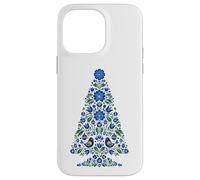 Blue Folk Albero di Natale Kashubian Uccelli Tulipani Ornamenti Custodia per iPhone 14 Pro Max