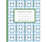 Blue Folk Art Flower Notebook - Wide Ruled Floral Journal for Teen Girls & Women | Boho Aesthetic Composition Book for School, College, Office, ... Composition Book for School, College, Office