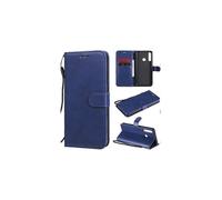 (Blue) For Huawei Y6p Solid Color Horizontal Flip Protective Leather Phone Case