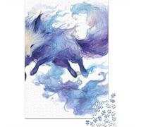 Blue Fox Spirit Art Print Puzzle Impossibili 1000Pcs Decorazione Per La Casa. Giochi Rilassamento E Intelligence Per Adulti E Ragazzi Da 14 Anni 38x26cm/1000pcs