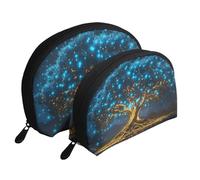 Blue Fruit The Tree of Life - Beauty case da viaggio portatile, 2 pezzi, con stampa dell'albero della vita, bianco, Taglia unica