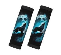 Blue Full Moon Wolf - Involucri per bagagli per valigie, morbide coperture per maniglie dei bagagli, etichette per bagagli identificatori per valigie, accessori per bagagli da viaggio essenziali per