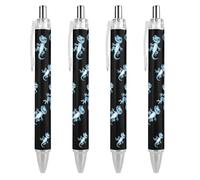 Blue Gecko - Penna a sfera retrattile, punta fine da 0,5 mm, ad asciugatura rapida, scrittura liscia, 4 pezzi come da immagine 3