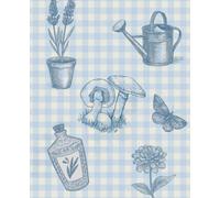 Blue Gingham Notes | Cottagecore Vintage Pattern for Study & Journaling - College Ruled