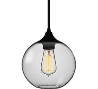 Blue Glass Pendant Light V-intage Industrial Style Round E26 Single Head Chaner