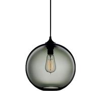 Blue Glass Pendant Light V-intage Industrial Style Round E26 Single Head Chaner