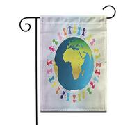 Blue Globe Children Around Planet Earth Green World America Bandiere Verticale Resistente Alle Intemperie Bandiera Colore Vivido Bandiere Per Giardino Balcone Festival 30X45Cm