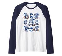 Blue Gnome Summer Accessories For Garden Lover Blueberry Maglia con Maniche Raglan