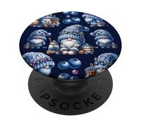 Blue Gnome Summer Accessories For Garden Lover Blueberry PopSockets PopGrip Adesivo