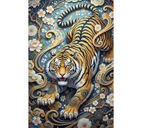Blue & Gold Japanese Tiger: Imperial Ornate A5 Notebook