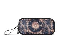 Blue-Gold Tarot Astrology Nylon Grande Cerniera Matita Sacchetto di Alta Capacità Art Pencil Case Cancelleria per High School Preppy
