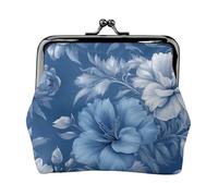 Blue Grace Flora Print Versatile Portamonete Squisito Mini Portafoglio Carino Cambiamento Sacchetto per ogni occasione