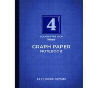 Blue Graph Paper Notebook | 4 Squares Per Inch - Indexed: Perfect for Students and Teachers | Calming Blue | Seamlessly Blends Structure and Creativity | 110 Pages | 8.5 x 11 Inches