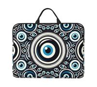Blue-Greek-Bead-Evil-Eye, custodia per laptop da 14 pollici, custodia portatile per computer portatile con chiusura a cerniera