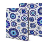 Blue Greek Evil Eyes Custodia compatibile per iPad 2020 (10,2 pollici), custodia protettiva per tablet con accensione e spegnimento automatico